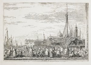 El mercado en el Molo, 1740-1745 de Giovanni Antonio Canal